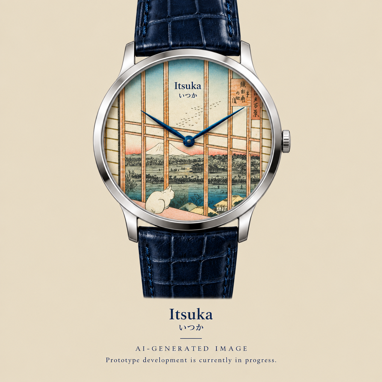 The Itsuka watch with the Hiroshige dial